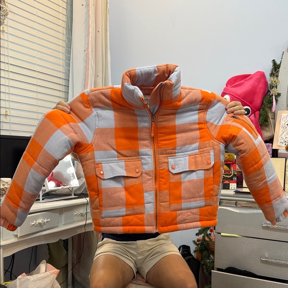Orange and Gray Checkered Jacket
